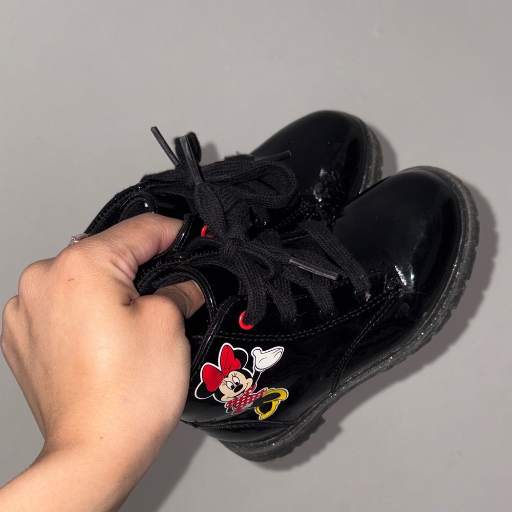 Disney Black Minnie Mouse Kids Boots